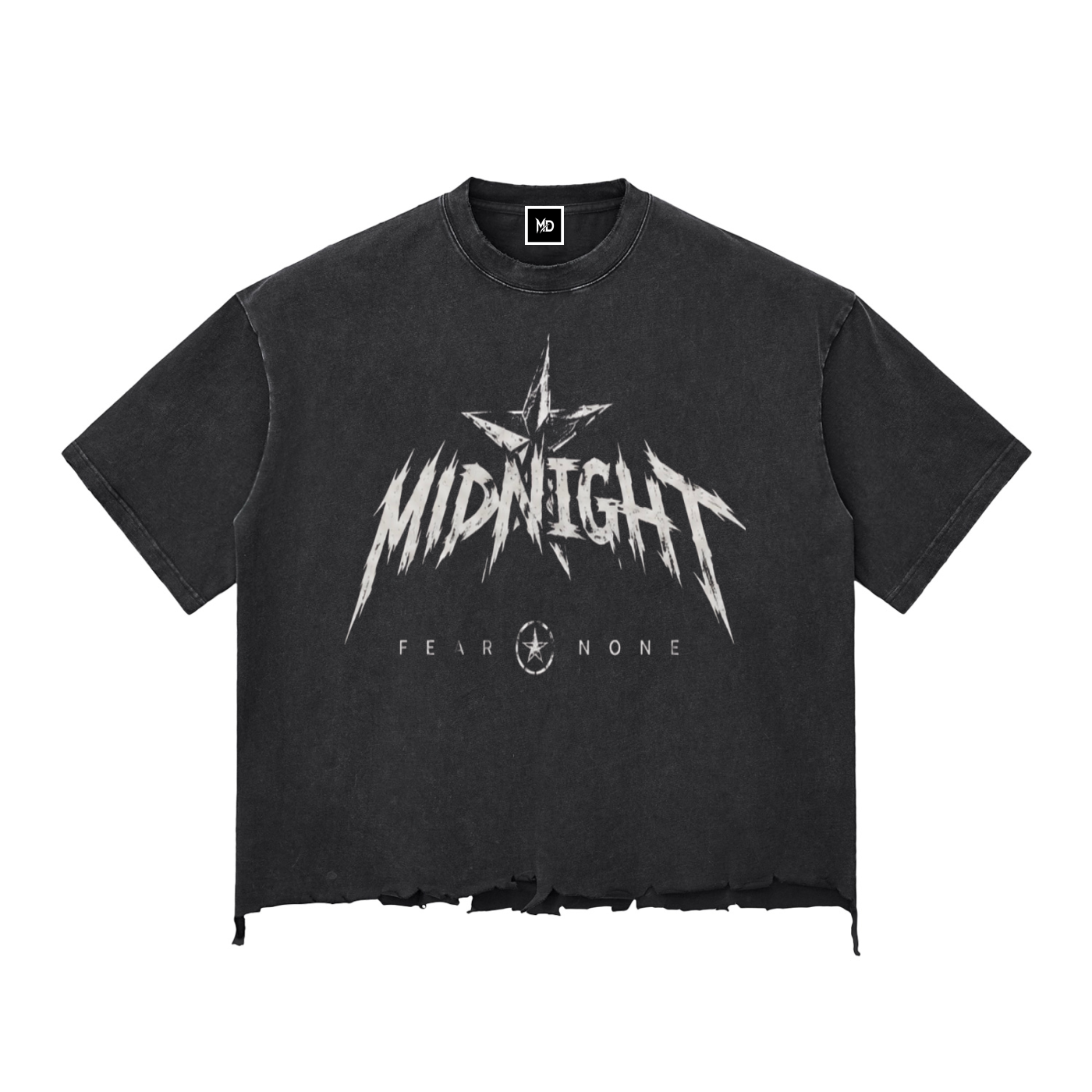Midnight Snow Wash Raw-Hem Boxy T-shirt