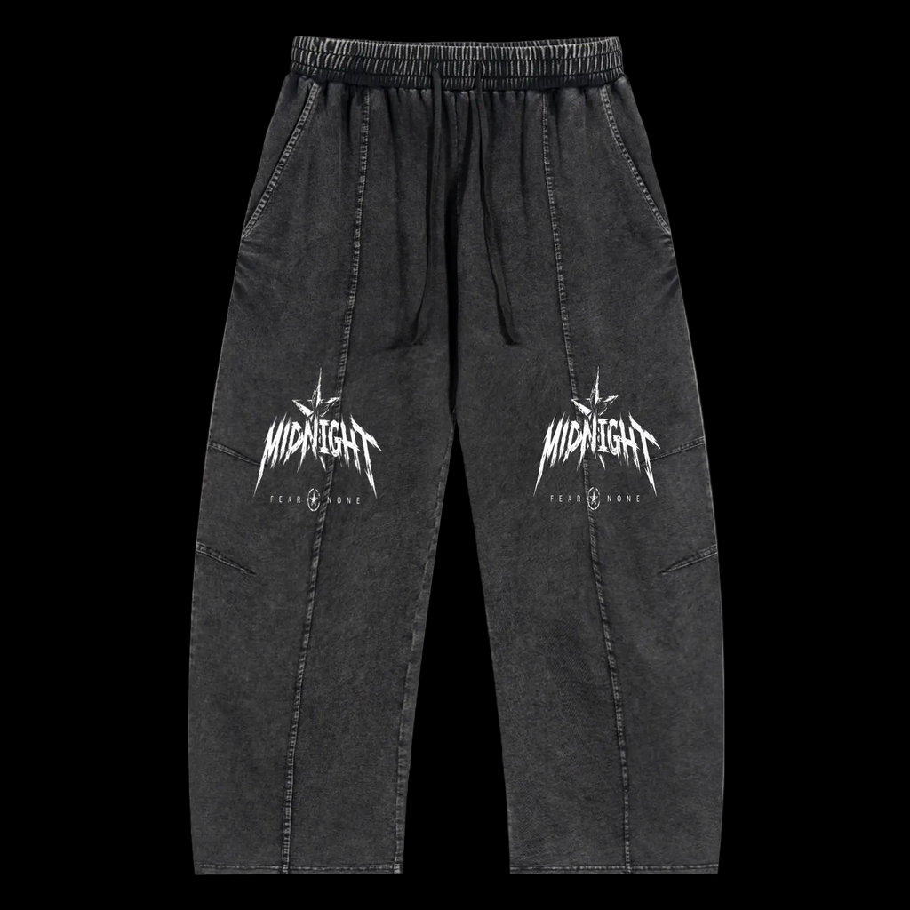 Snow Wash Drawstring Cotton Pants