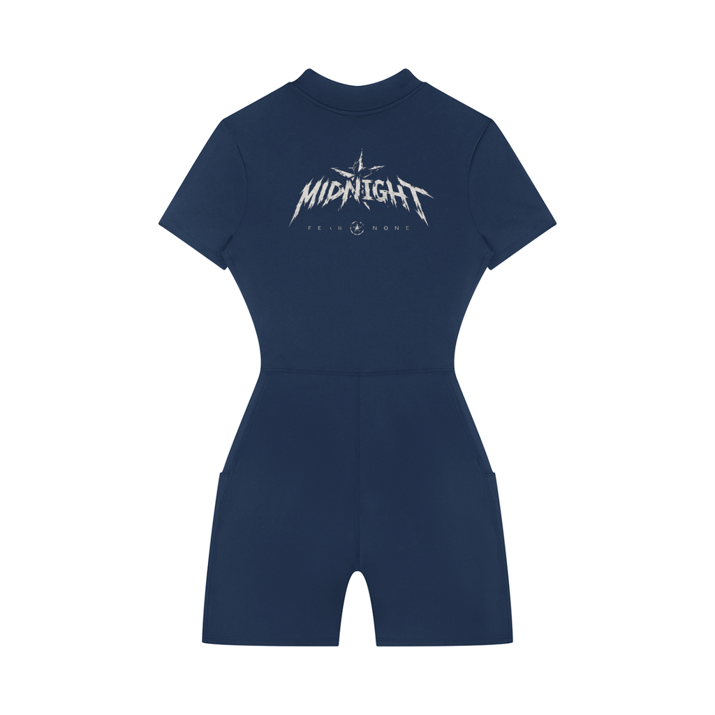 Women's Quarter-Zip Short Sleeve Romper