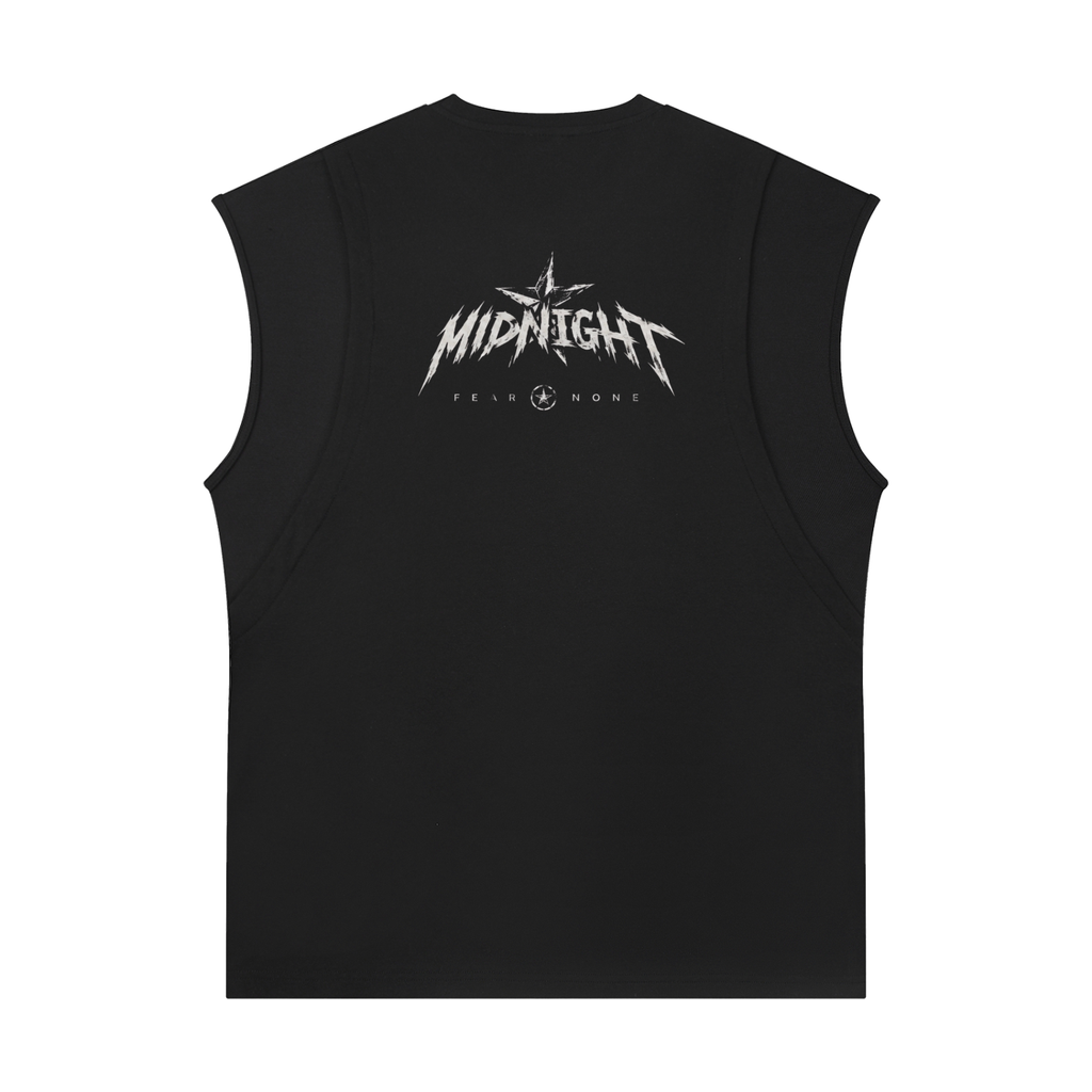 Spliced Panel Sleeveless Muscle T-Shirt