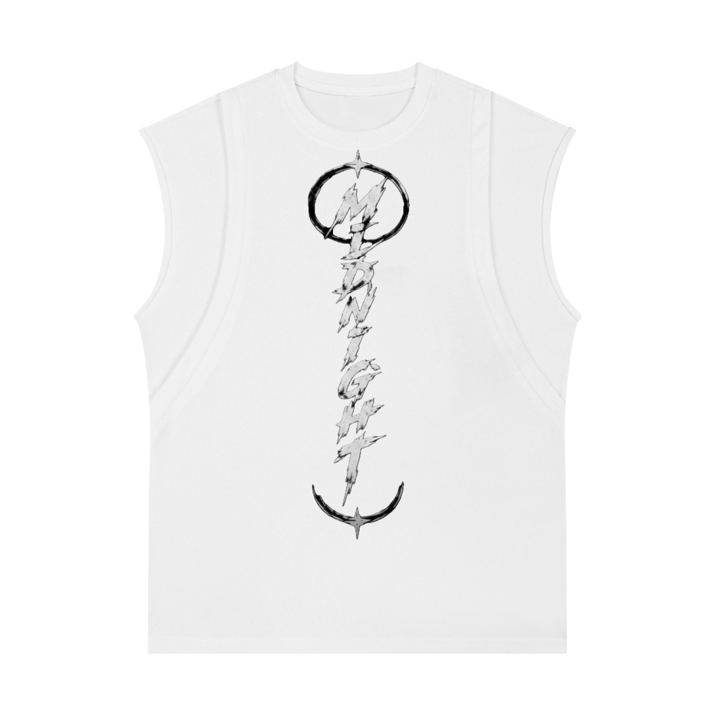 Spliced Panel Sleeveless Muscle T-Shirt