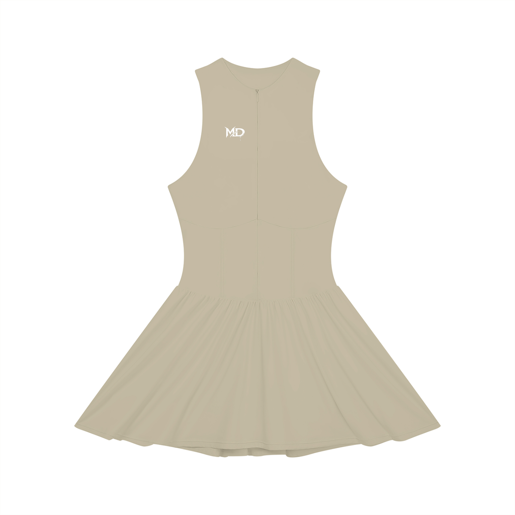 Women’s Ruched Sleeveless Full-Zip Dress