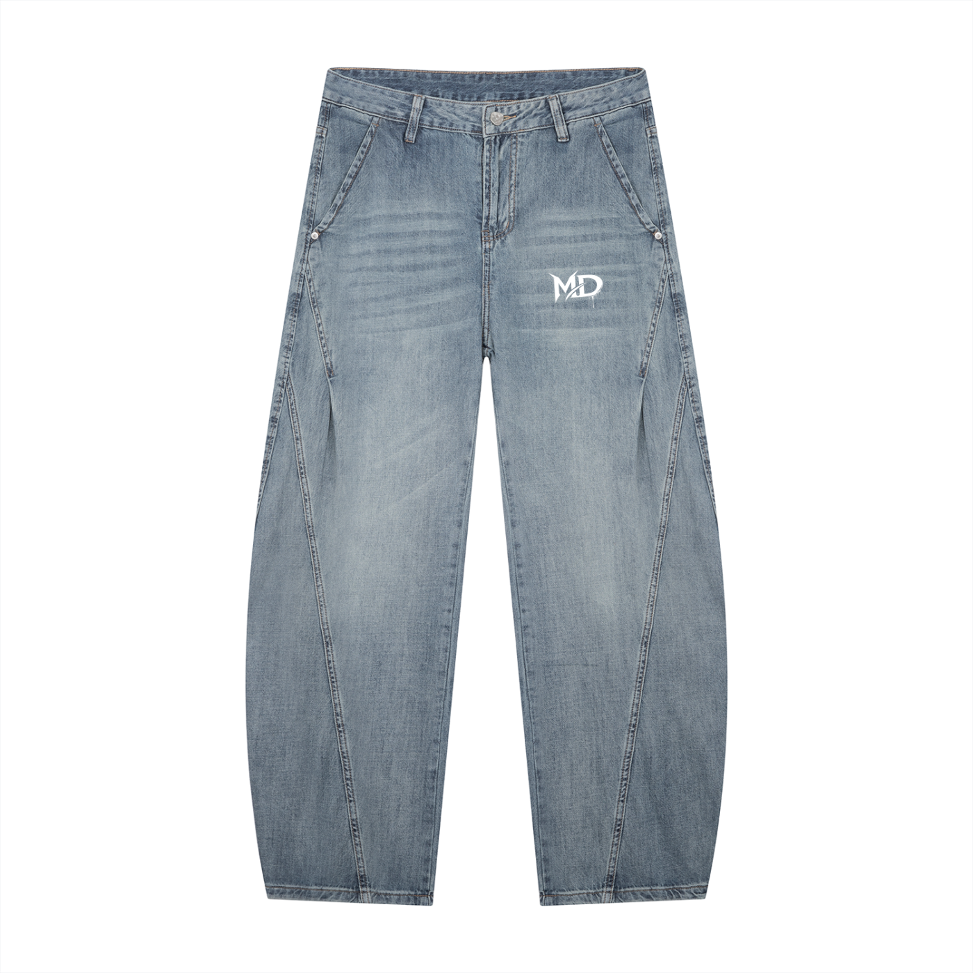 Men's Vintage Wash Barrel Leg Jeans