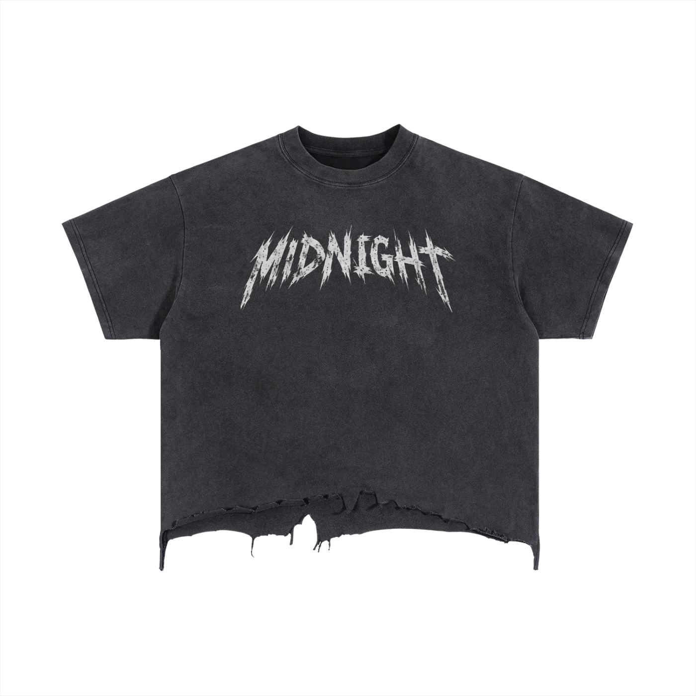 Vintage Wash Boxy Distressed Hem T-Shirt