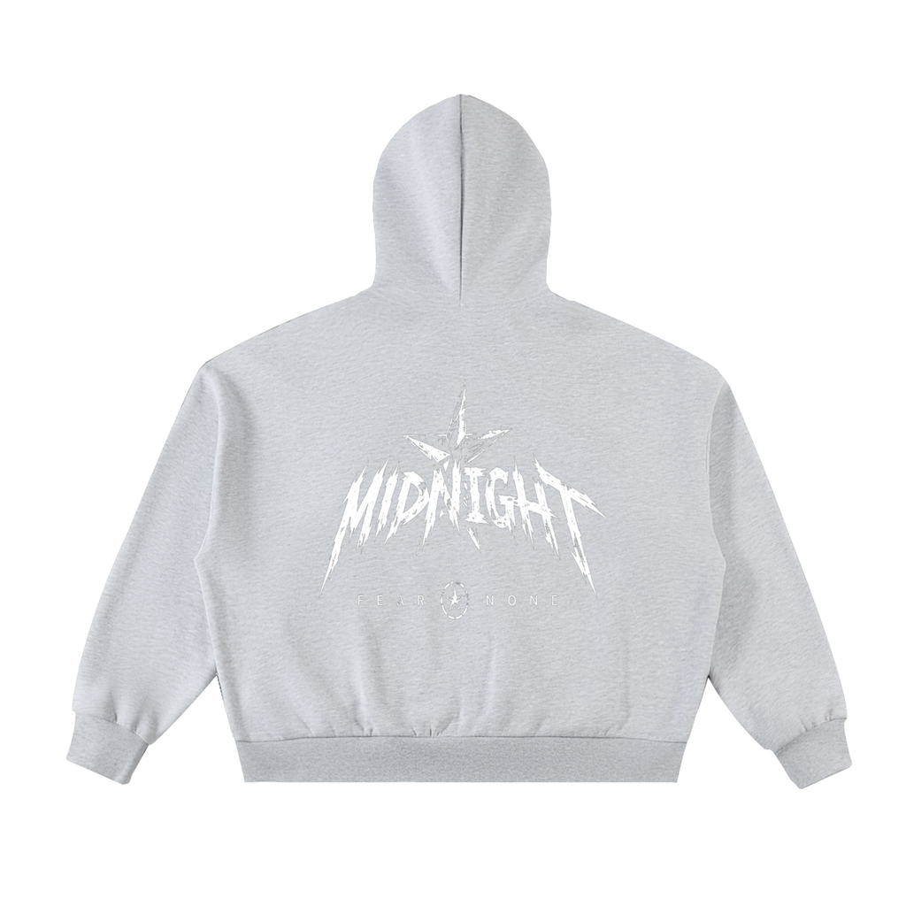Fleeced Full-Zip Boxy Hoodie