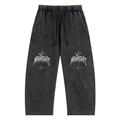 Snow Wash Drawstring Cotton Pants