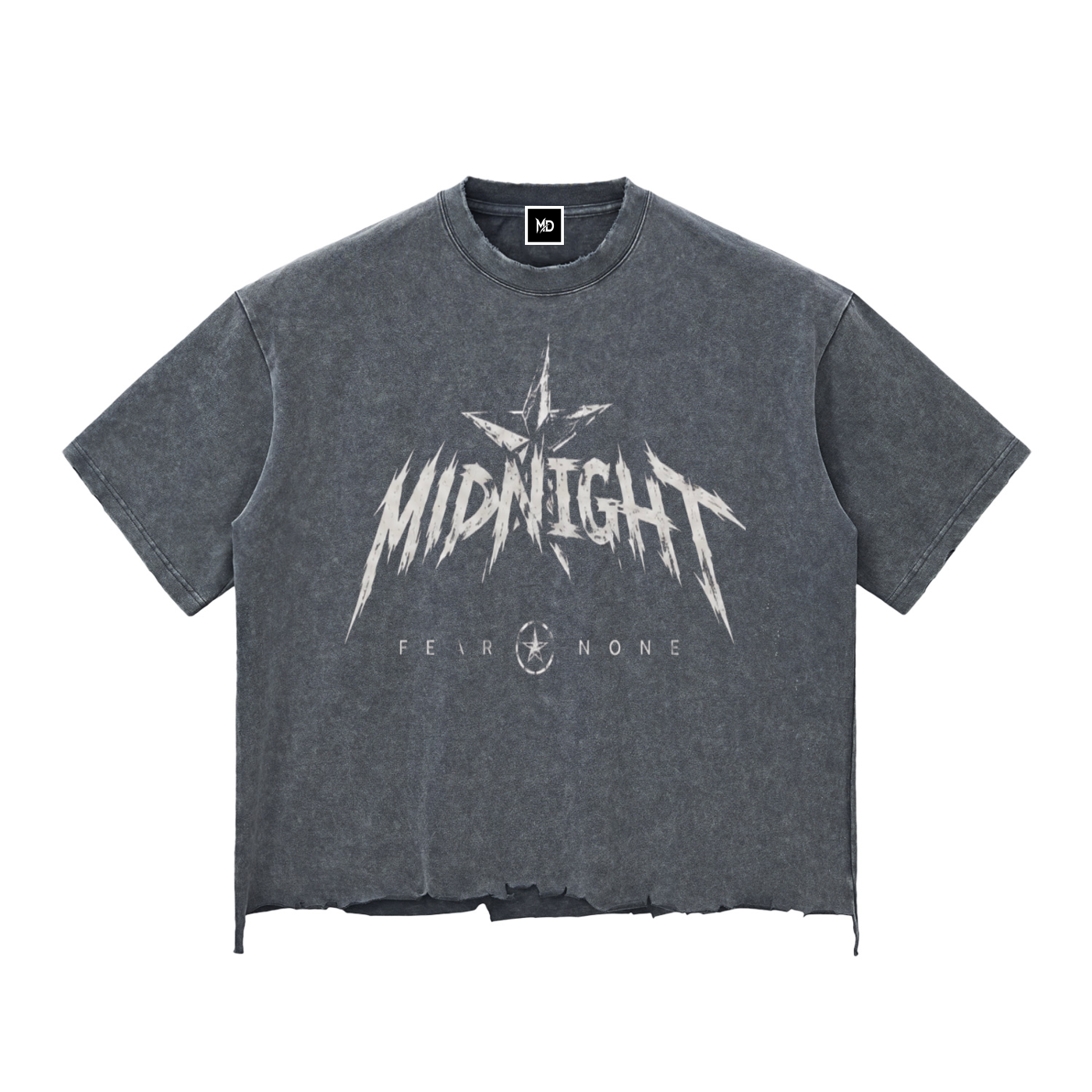 Midnight Snow Wash Raw-Hem Boxy T-shirt