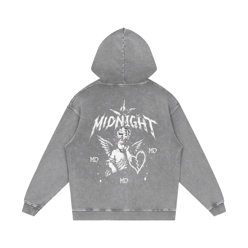 Snow Washed Loose Cotton Hoodie