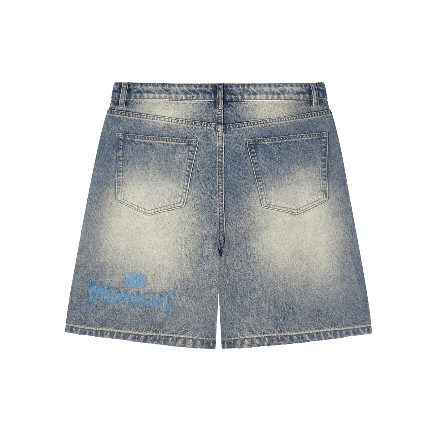 Faded Distressed Baggy Denim Shorts