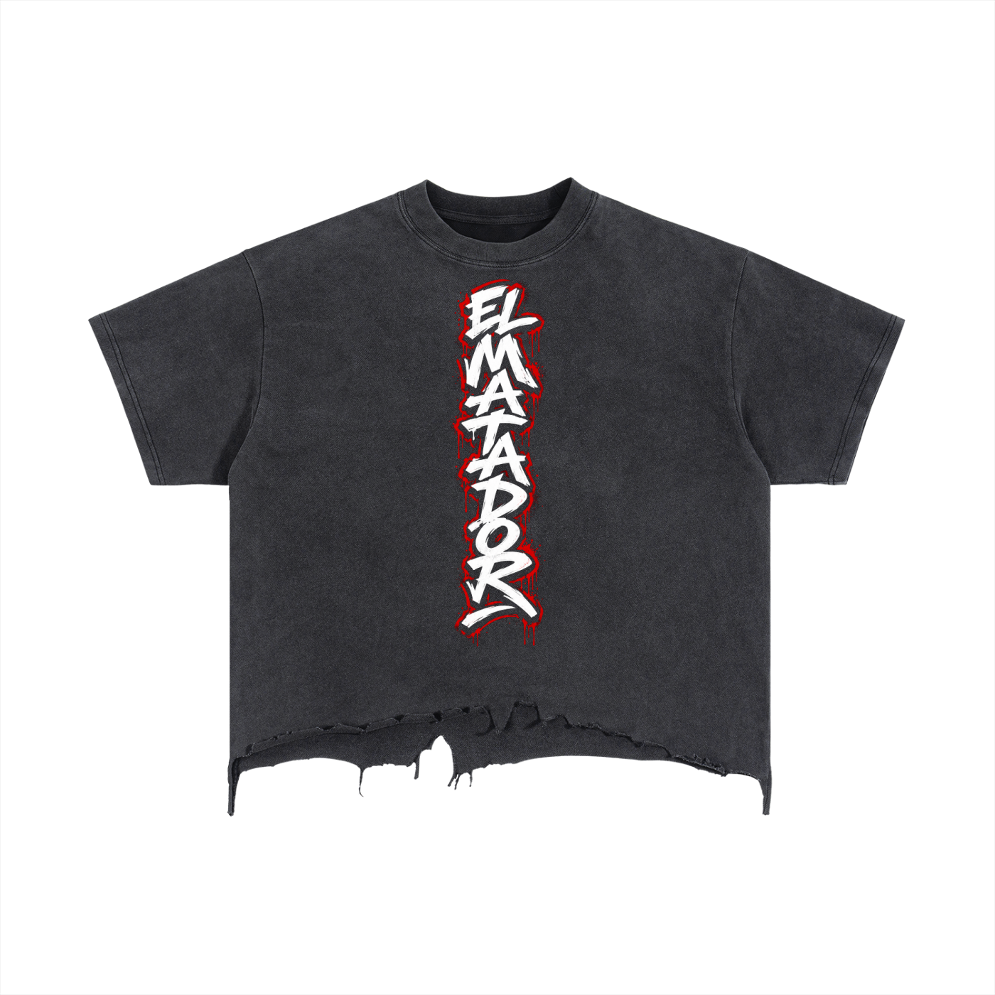 Vintage Wash Boxy Distressed Hem T-Shirt