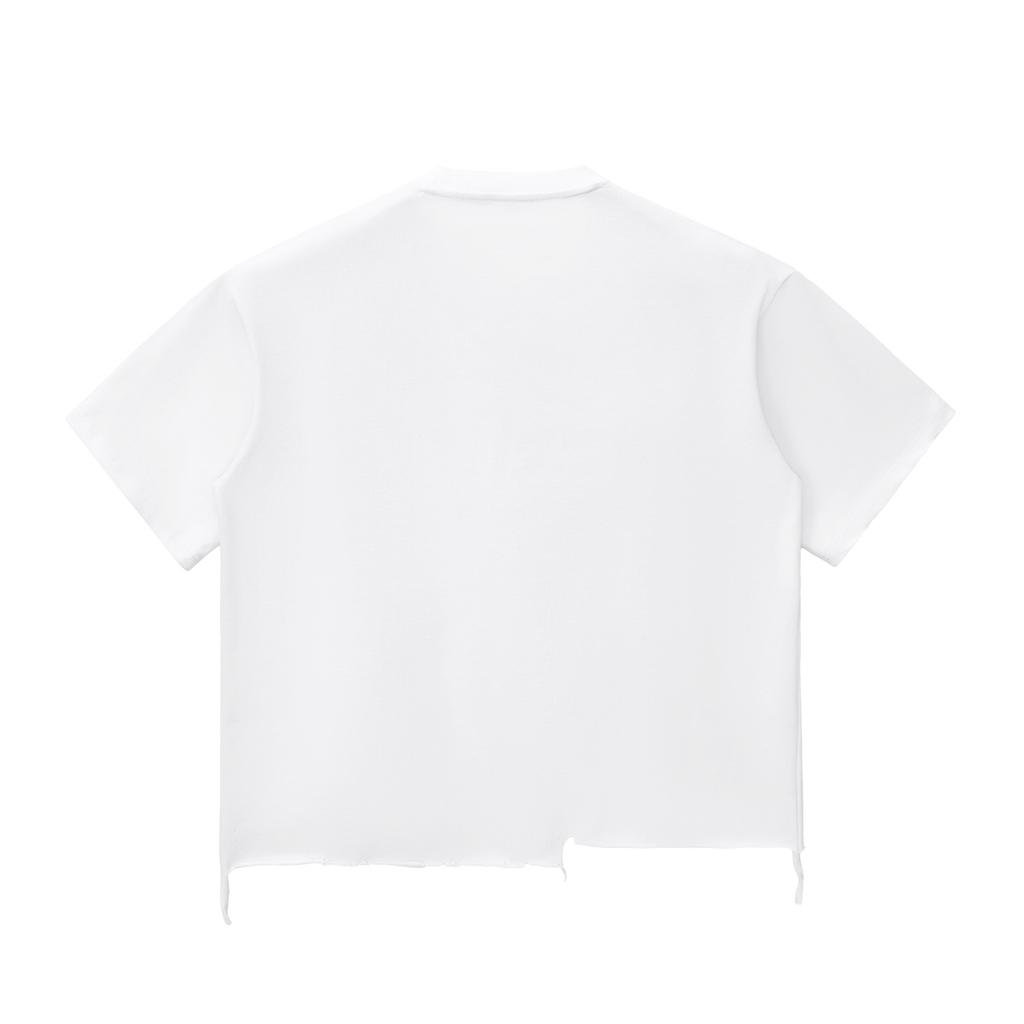 MIDNIGHT Snow Wash Raw-Hem Boxy T-shirt