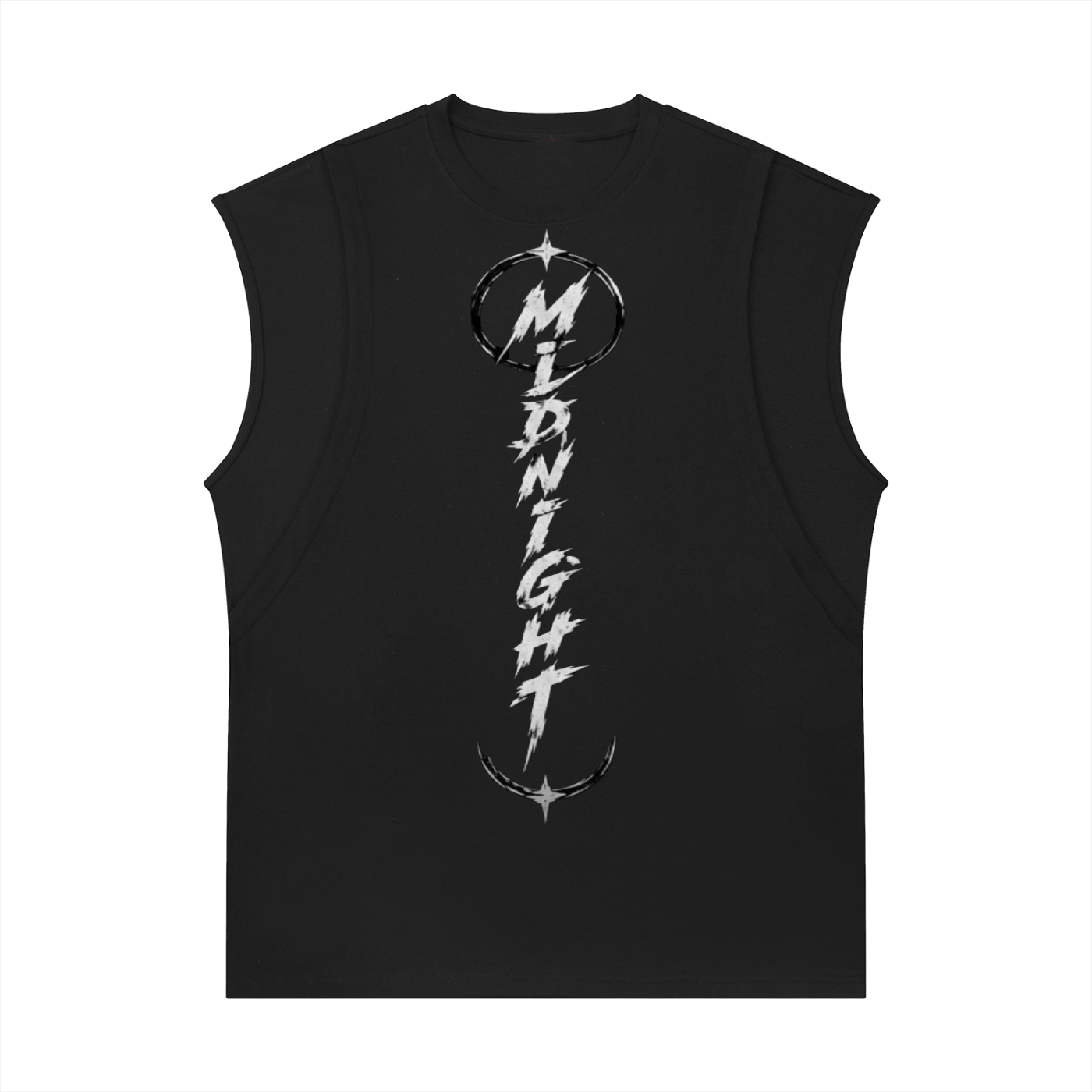 Spliced Panel Sleeveless Muscle T-Shirt