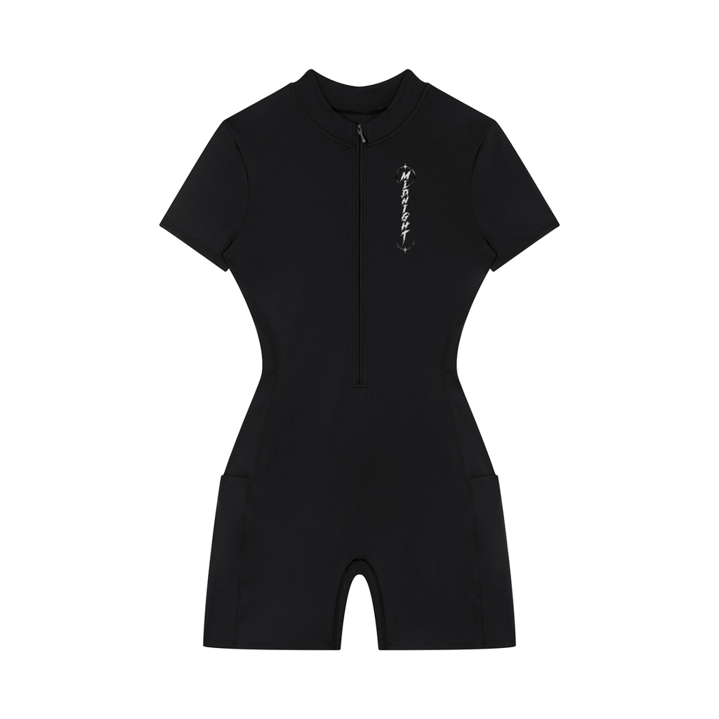 Women's Quarter-Zip Short Sleeve Romper