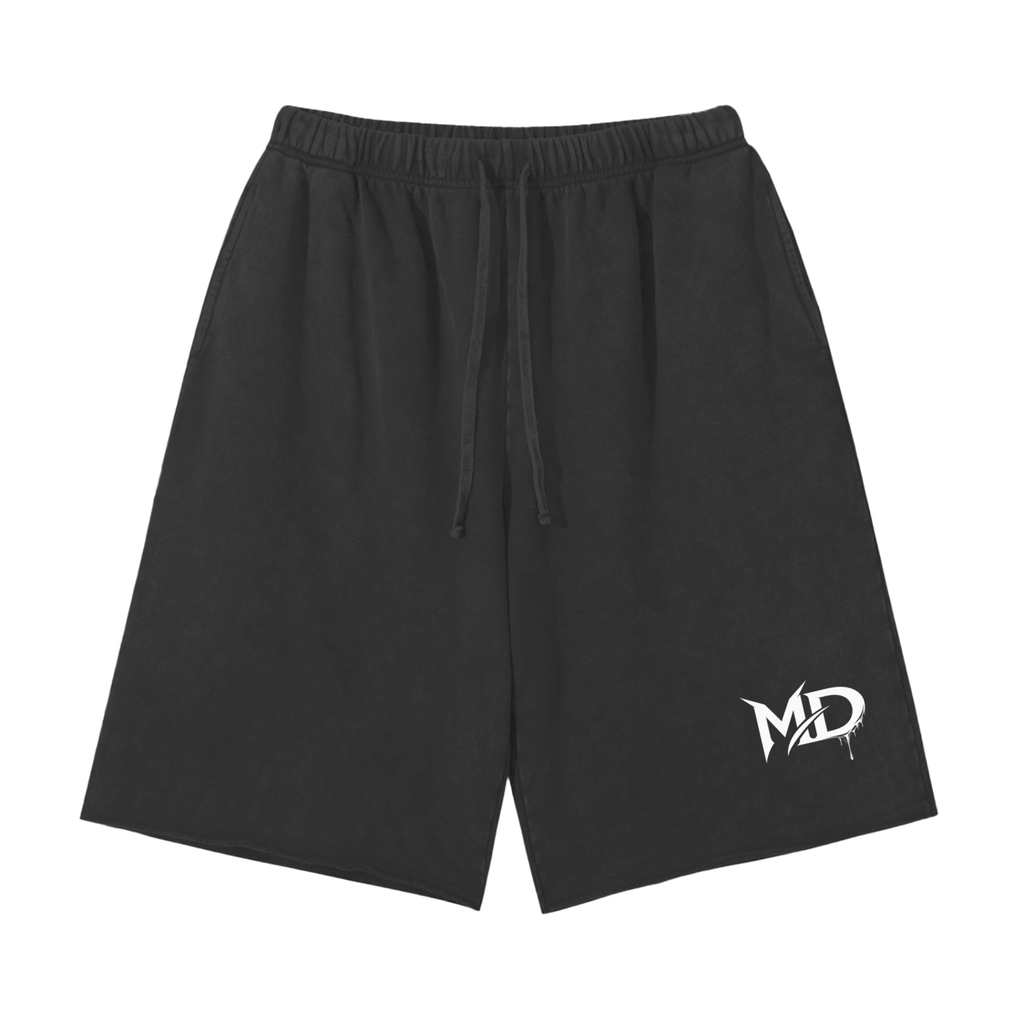 Snow Washed Raw Hem Shorts