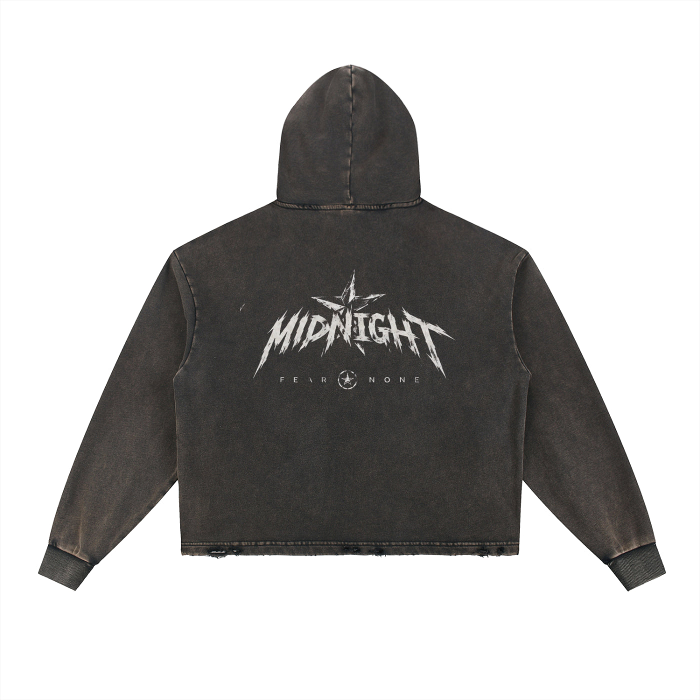 Vintage Washed Frayed-Hem Hoodie