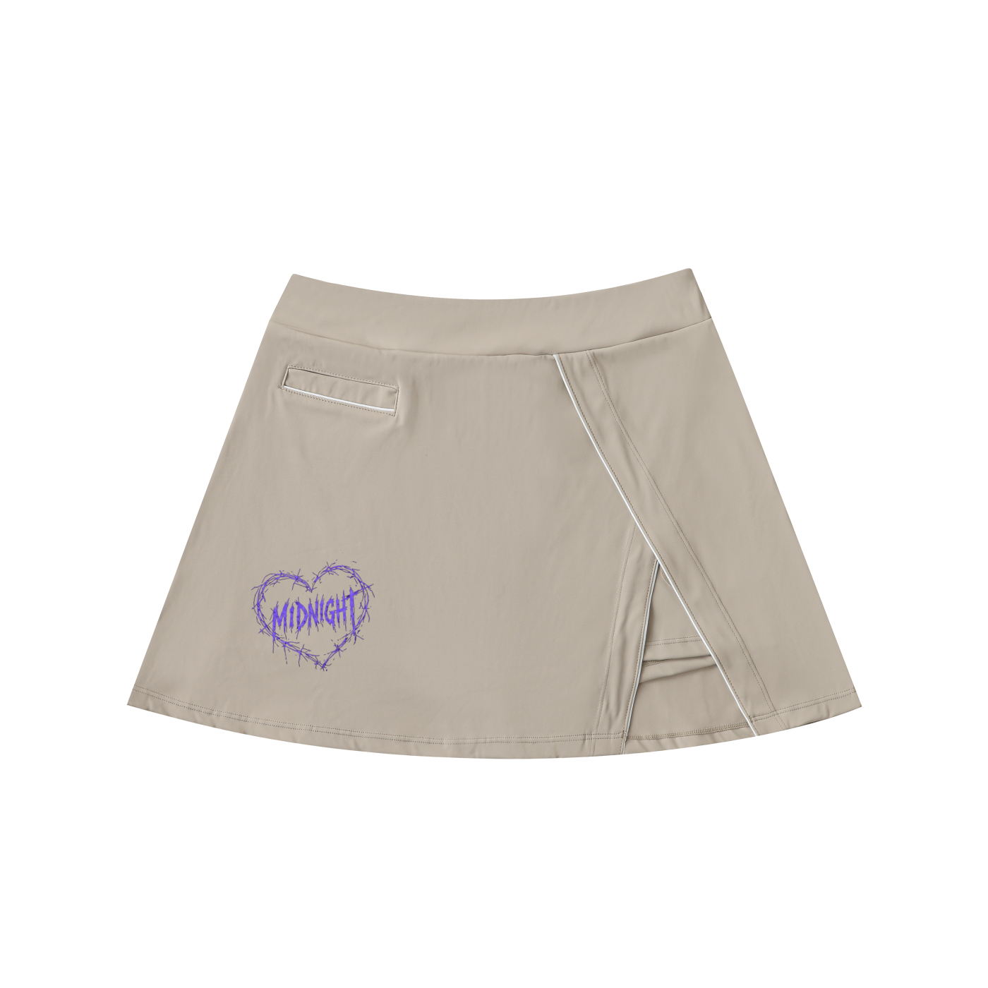 High-Waist Pocketed A-Line Skirt