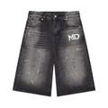 Men’s Vintage Wash Wide Leg Denim Shorts