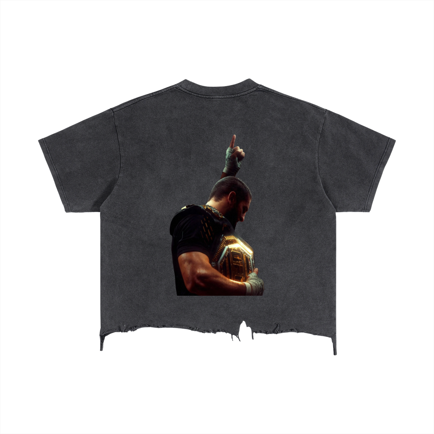 Islam Vintage Wash Boxy Distressed Hem T-Shirt