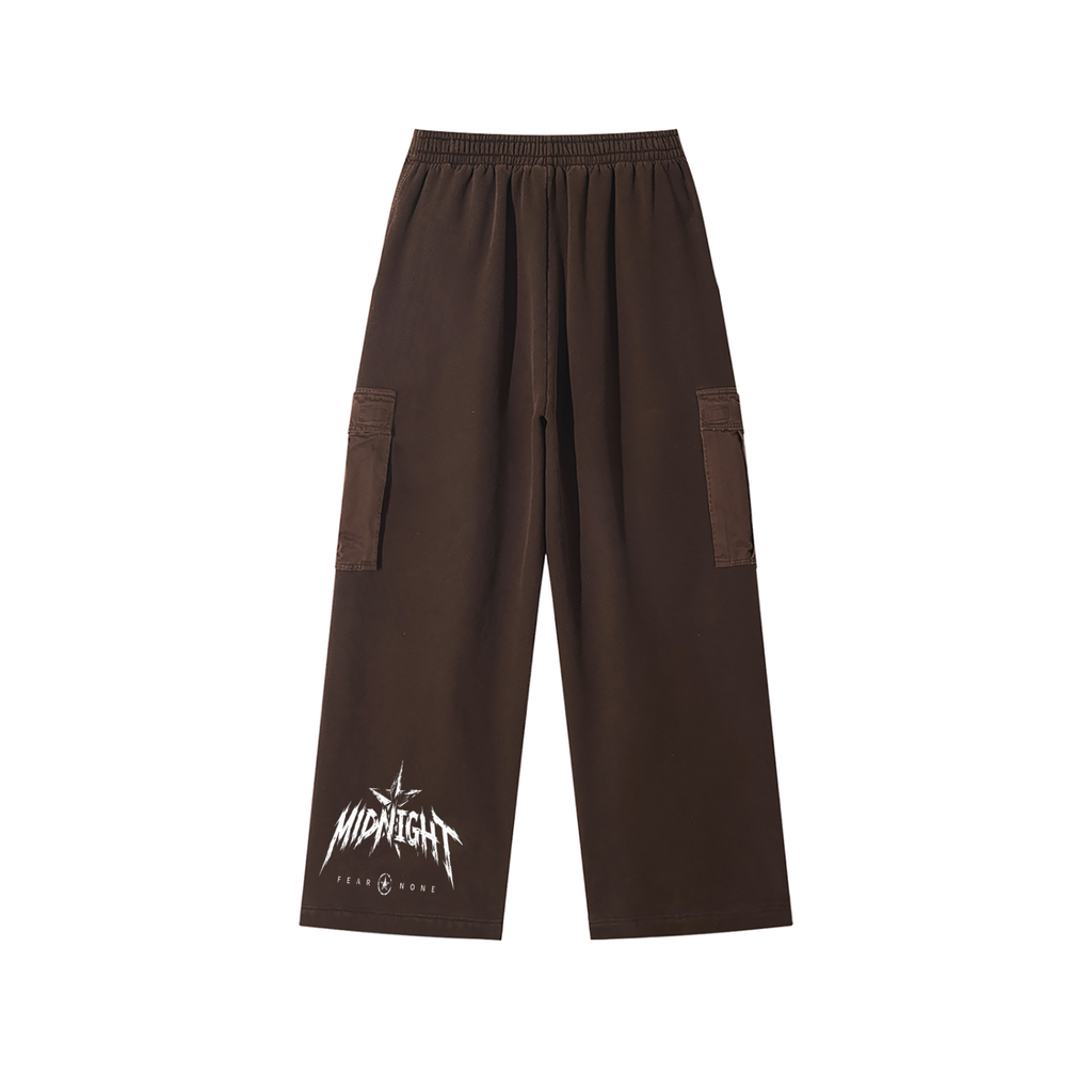 Unisex Sunfade Washed Wide Leg Cargo Pants