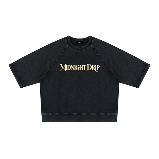 Vintage Wash Boxy Short Sleeve Sweatshirt