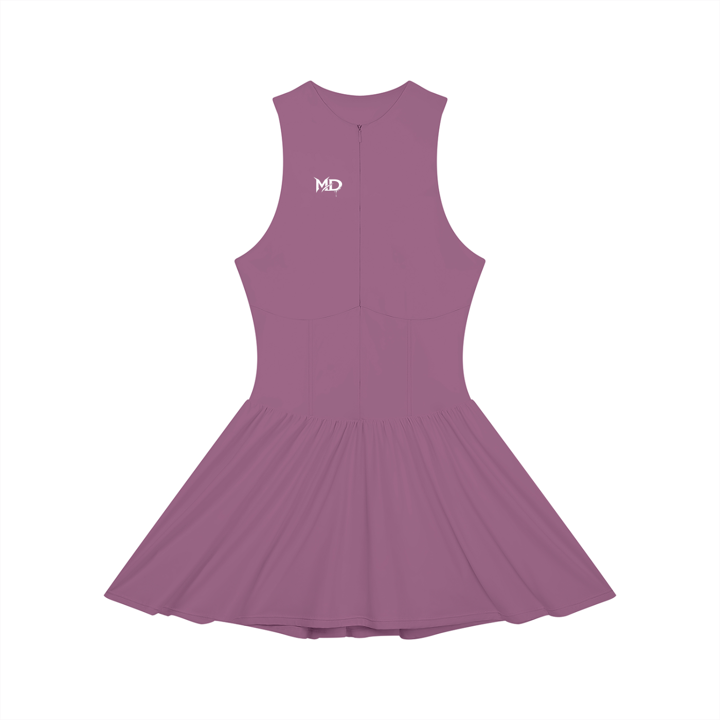 Women’s Ruched Sleeveless Full-Zip Dress