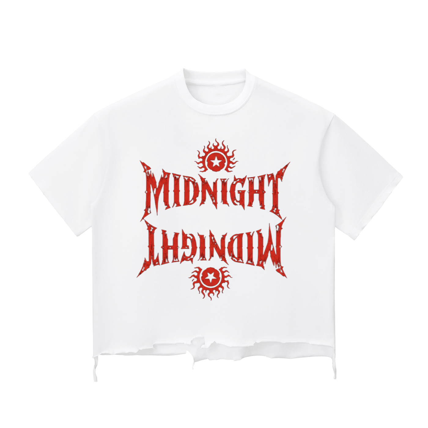 MIDNIGHT Snow Wash Raw-Hem Boxy T-shirt