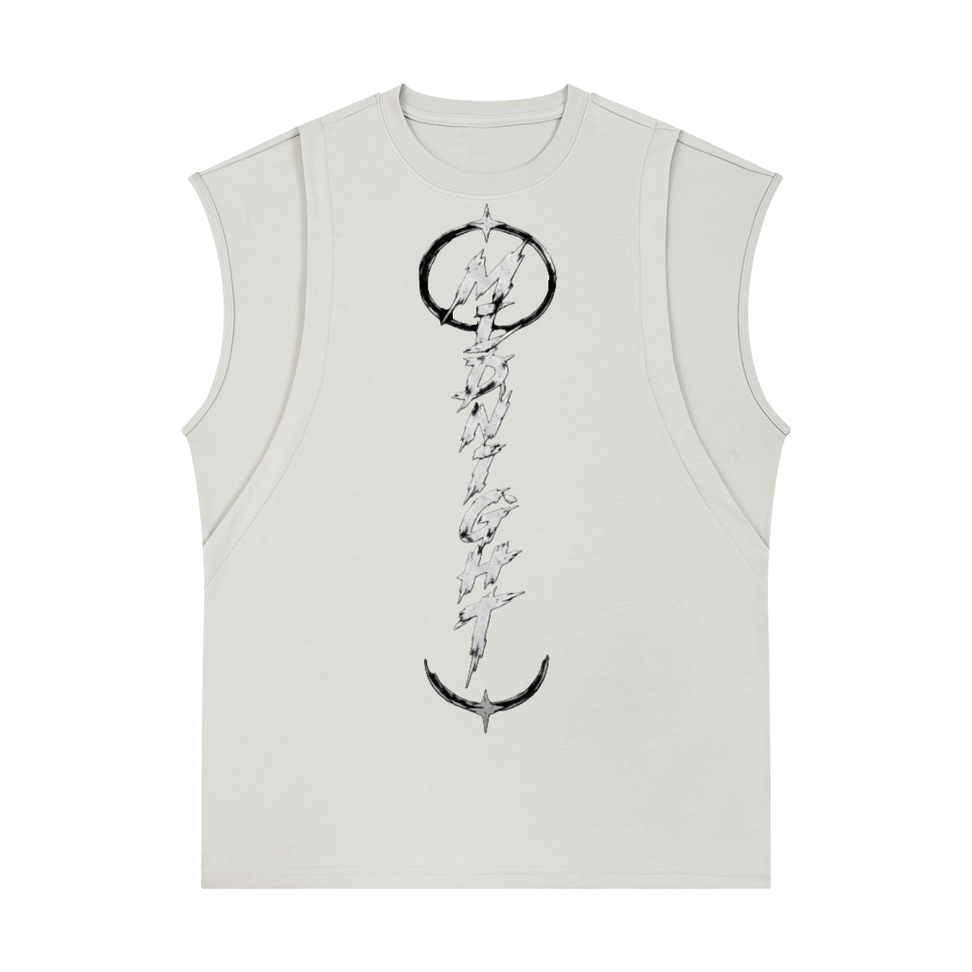 Spliced Panel Sleeveless Muscle T-Shirt