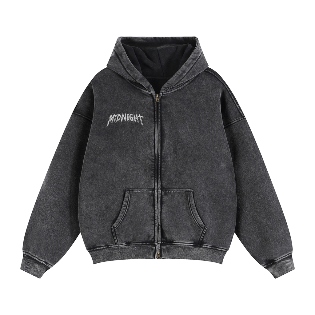 Zip-Through Boxy Fleece Hoodie